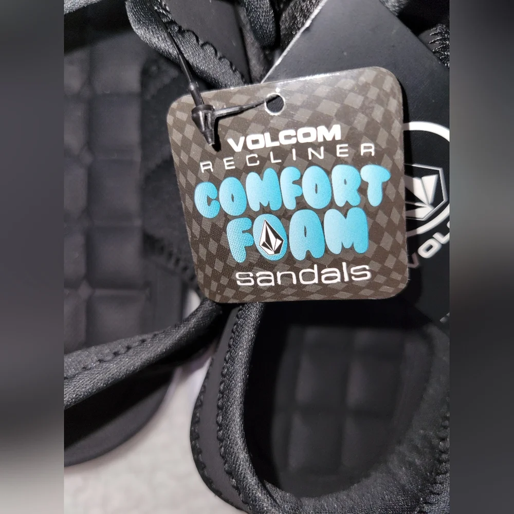 Volcom V.Co Draft Sport Sandals Black Water Friendly Comfort Foam Size 10 NWT